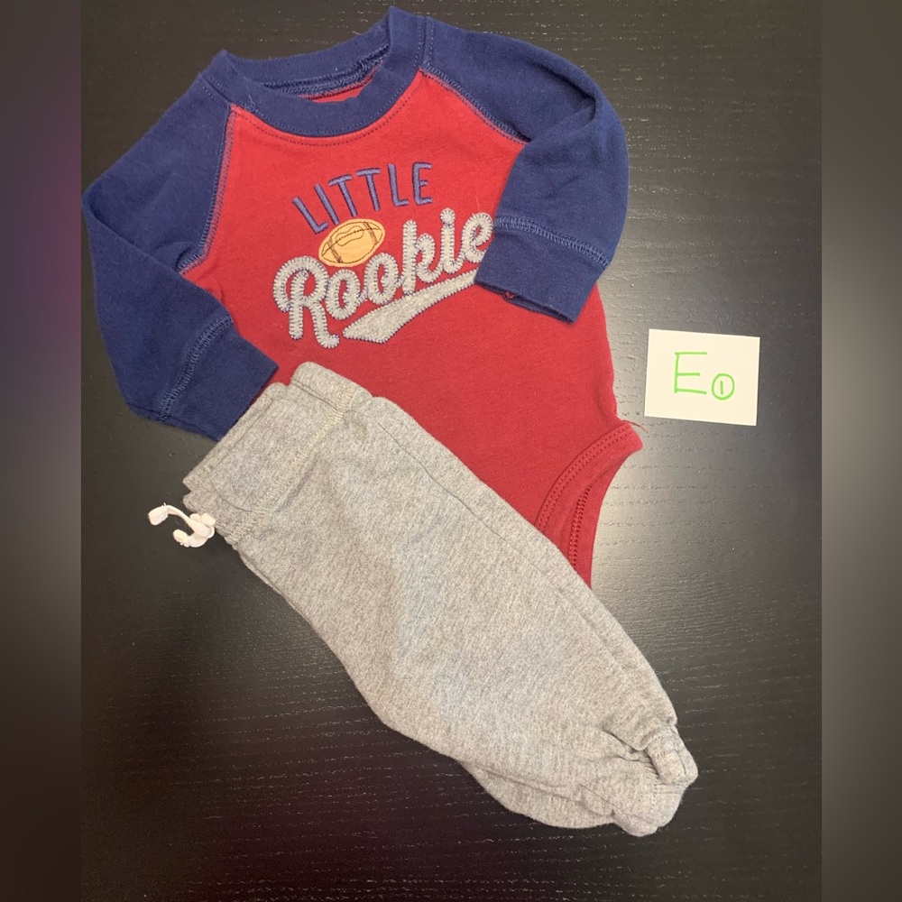 🏈 Carter's “Little Rookie” 3m (0-3m) Baby Outfit Set